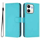 For OPPO A5X 4G / 5G Global Skin Feel Solid Color Leather Phone Case with Lanyard(Lake Blue) - 2