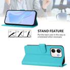 For OPPO A5X 4G / 5G Global Skin Feel Solid Color Leather Phone Case with Lanyard(Lake Blue) - 4