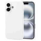 For iPhone 16 Plus GEBEI Plain Leather TPU Hybrid PU Phone Case(White) - 1