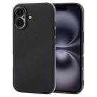 For iPhone 16 Plus GEBEI Plain Leather TPU Hybrid PU Phone Case(Black) - 1