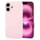 For iPhone 16 GEBEI Plain Leather TPU Hybrid PU Phone Case(Pink) - 1