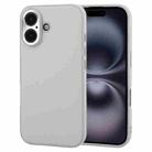 For iPhone 16 GEBEI Plain Leather TPU Hybrid PU Phone Case(Grey) - 1