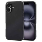 For iPhone 16 GEBEI Plain Leather TPU Hybrid PU Phone Case(Black) - 1