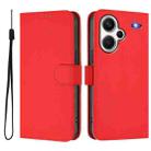 For Redmi Note 13 Pro+ 5G Global Skin Feel Solid Color Leather Phone Case with Lanyard(Red) - 2