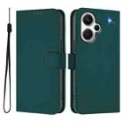 For Redmi Note 13 Pro+ 5G Global Skin Feel Solid Color Leather Phone Case with Lanyard(Dark Green) - 2