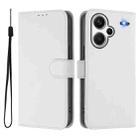For Redmi Note 13 Pro+ 5G Global Skin Feel Solid Color Leather Phone Case with Lanyard(White) - 2
