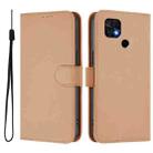 For Redmi 10C Skin Feel Solid Color Leather Phone Case with Lanyard(Nude) - 2