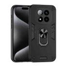 For Redmi Note 14 Pro+ 5G Shockproof Metal Ring Holder Phone Case(Black) - 1