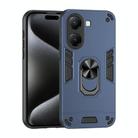 For Xiaomi Poco X7 Pro Shockproof Metal Ring Holder Phone Case(Blue) - 1
