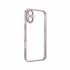 For iPhone 16 TOTU PC-2 Soft Jane Series Electroplated TPU Phone Case with Lens Film(Pink) - 1