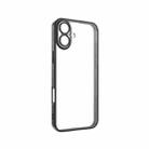For iPhone 16 TOTU PC-2 Soft Jane Series Electroplated TPU Phone Case with Lens Film(Black) - 1
