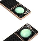 For Samsung Galaxy Z Flip6 Electroplated Frame Woven Texture PU Phone Case(Black) - 3