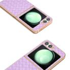 For Samsung Galaxy Z Flip6 Electroplated Frame Woven Texture PU Phone Case(Purple) - 3