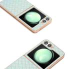 For Samsung Galaxy Z Flip6 Electroplated Frame Woven Texture PU Phone Case(Light Green) - 3