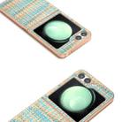 For Samsung Galaxy Z Flip6 Electroplated Frame Color Lattice Texture PU Phone Case(Blue) - 3