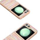 For Samsung Galaxy Z Flip6 Electroplated Frame Color Lattice Texture PU Phone Case(Pink) - 3