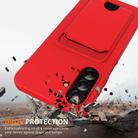 For Samsung Galaxy A26 5G Integrated Card Bag Solid Color Liquid Silicone Phone Case with Lanyard(Red) - 2