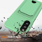 For Samsung Galaxy A26 5G Integrated Card Bag Solid Color Liquid Silicone Phone Case with Lanyard(Green) - 2