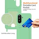For Samsung Galaxy A26 5G Integrated Card Bag Solid Color Liquid Silicone Phone Case with Lanyard(Green) - 3