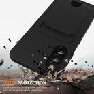 For Samsung Galaxy A26 5G Integrated Card Bag Solid Color Liquid Silicone Phone Case with Lanyard(Black) - 2