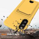 For Samsung Galaxy A26 5G Integrated Card Bag Solid Color Liquid Silicone Phone Case with Lanyard(Yellow) - 2