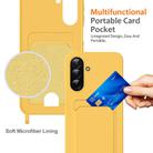 For Samsung Galaxy A26 5G Integrated Card Bag Solid Color Liquid Silicone Phone Case with Lanyard(Yellow) - 3