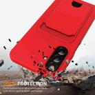 For Samsung Galaxy A36 / A56 5G Integrated Card Bag Solid Color Liquid Silicone Phone Case with Lanyard(Red) - 2