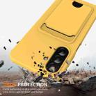 For Samsung Galaxy A36 / A56 5G Integrated Card Bag Solid Color Liquid Silicone Phone Case with Lanyard(Yellow) - 2