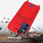For Samsung Galaxy A54 5G Integrated Card Bag Solid Color Liquid Silicone Phone Case with Lanyard(Red) - 2