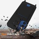 For Samsung Galaxy A54 5G Integrated Card Bag Solid Color Liquid Silicone Phone Case with Lanyard(Black) - 2