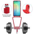 For Samsung Galaxy A06 5G Integrated Card Bag Solid Color Liquid Silicone Phone Case with Lanyard(Red) - 3