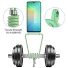 For Samsung Galaxy A06 5G Integrated Card Bag Solid Color Liquid Silicone Phone Case with Lanyard(Green) - 3