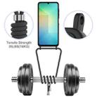 For Samsung Galaxy A06 5G Integrated Card Bag Solid Color Liquid Silicone Phone Case with Lanyard(Black) - 3