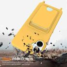 For Samsung Galaxy A06 5G Integrated Card Bag Solid Color Liquid Silicone Phone Case with Lanyard(Yellow) - 2
