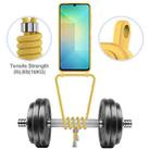 For Samsung Galaxy A06 5G Integrated Card Bag Solid Color Liquid Silicone Phone Case with Lanyard(Yellow) - 3