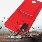 For Samsung Galaxy A07 5G Integrated Card Bag Solid Color Liquid Silicone Phone Case with Lanyard(Red) - 2