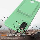 For Samsung Galaxy A07 5G Integrated Card Bag Solid Color Liquid Silicone Phone Case with Lanyard(Green) - 2