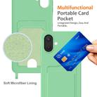 For Samsung Galaxy A07 5G Integrated Card Bag Solid Color Liquid Silicone Phone Case with Lanyard(Green) - 3
