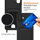 For Samsung Galaxy A07 5G Integrated Card Bag Solid Color Liquid Silicone Phone Case with Lanyard(Black) - 3