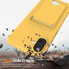 For Samsung Galaxy A07 5G Integrated Card Bag Solid Color Liquid Silicone Phone Case with Lanyard(Yellow) - 2