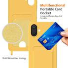 For Samsung Galaxy A07 5G Integrated Card Bag Solid Color Liquid Silicone Phone Case with Lanyard(Yellow) - 3