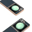 For Samsung Galaxy Z Flip6 ABEEL Electroplating Frame Genuine Leather Wave Phone Case(Green) - 3