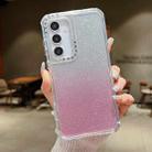 For Samsung Galaxy A55 5G TPU + PC + Glitter Paper Full Coverage Phone Case(Pink) - 1