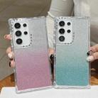 For Samsung Galaxy S24 Ultra 5G TPU + PC + Glitter Paper Full Coverage Phone Case(Blue) - 2