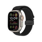 For Apple Watch 46mm / 49mm / 45mm / 44mm Snap Button Braided Watch Band(Black) - 1