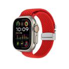 For Apple Watch 46mm / 49mm / 45mm / 44mm Snap Button Braided Watch Band(Red) - 1