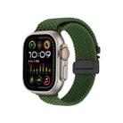 For Apple Watch 46mm / 49mm / 45mm / 44mm Snap Button Braided Watch Band(Green) - 1