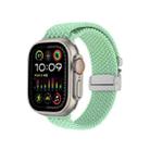 For Apple Watch 46mm / 49mm / 45mm / 44mm Snap Button Braided Watch Band(Pistachio) - 1