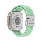 For Apple Watch 46mm / 49mm / 45mm / 44mm Snap Button Braided Watch Band(Pistachio) - 2