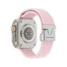 For Apple Watch 46mm / 49mm / 45mm / 44mm Snap Button Braided Watch Band(Pink Sand) - 2